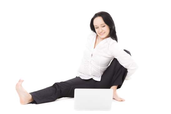 Woman stretching in the office